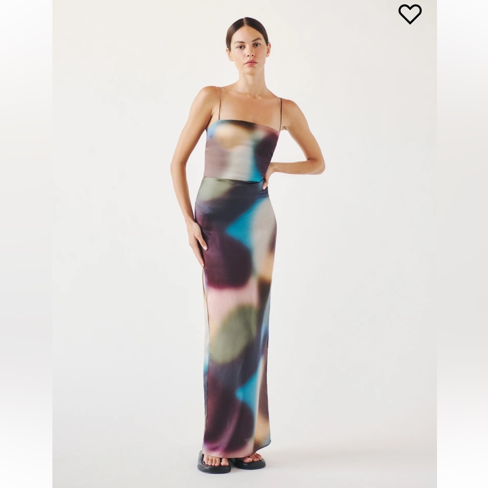 Reformation Frankie Silk Dress Blur